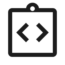 Category icon of a clipboard with code brackets, indicating integrations.
