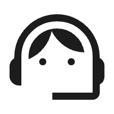 Callout icon showing a person wearing a headset, representing customer support assistance.