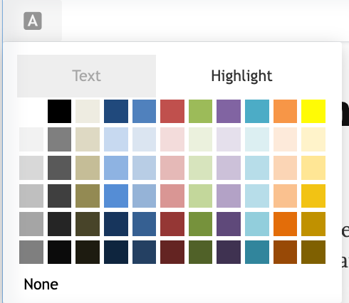 Text editor text color picker.