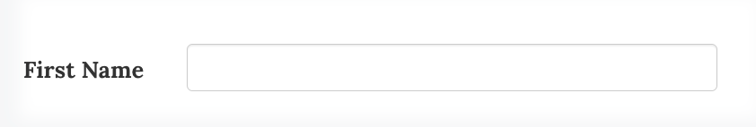 Example of name field labeled first name.
