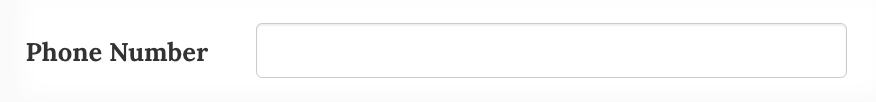 Example of phone number field.