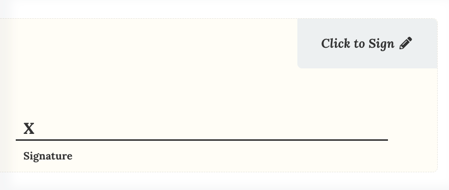 Example of signature field.