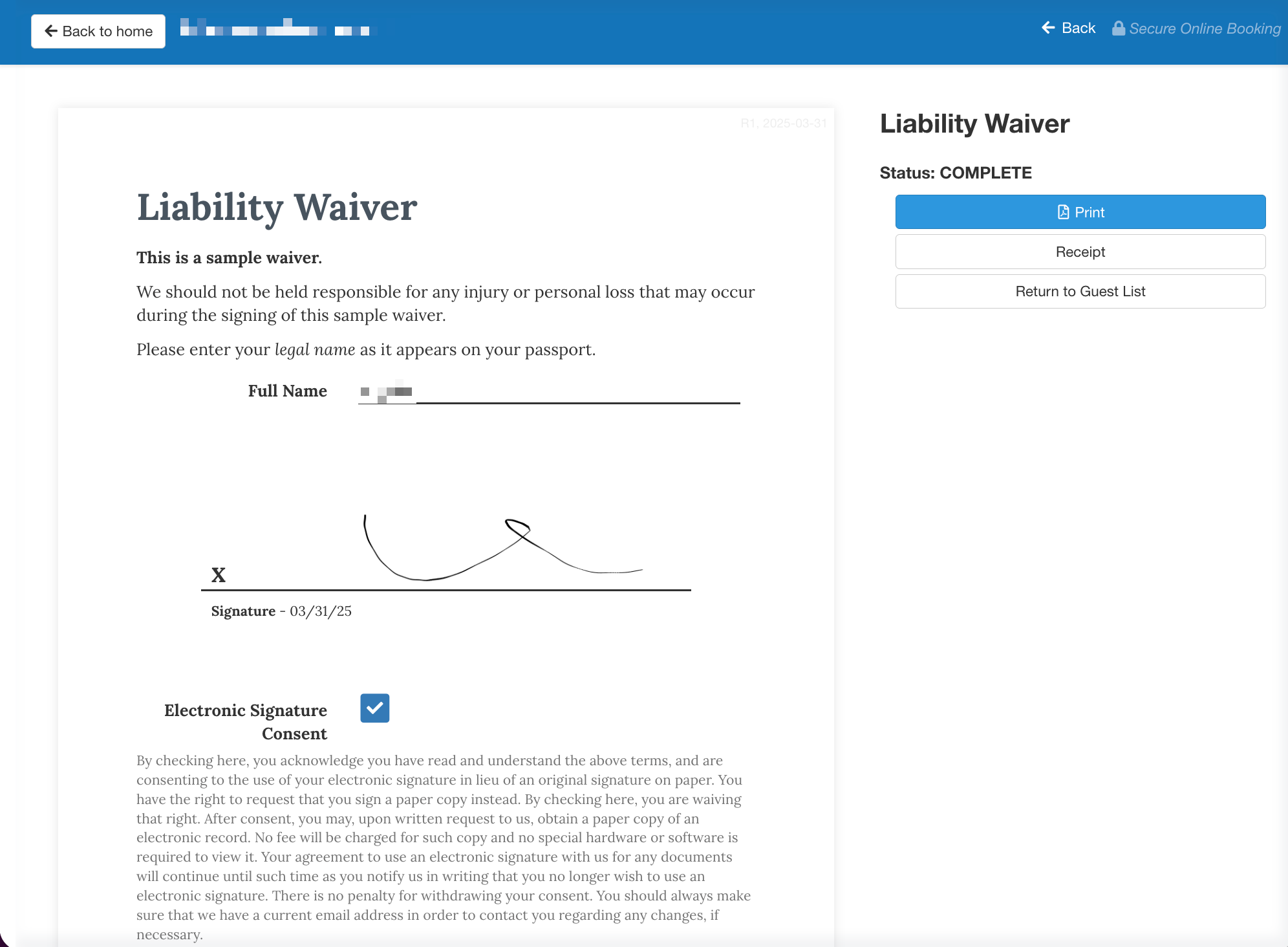 Preview of full sample waiver.